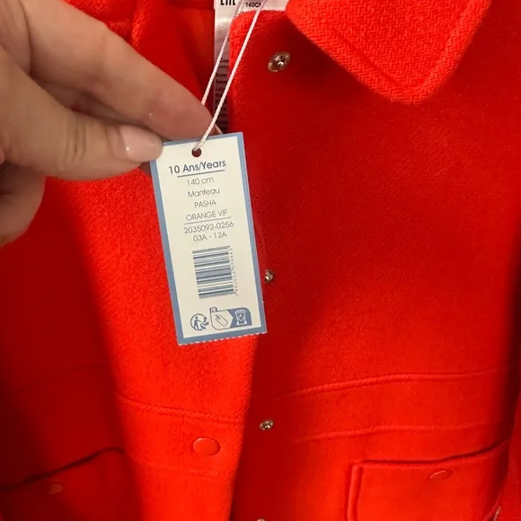 Jacadi Vibrant Red Pea Coat - Picture 2 of 6